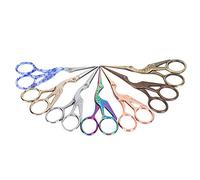 Generic Tijeras de Bordado Retro en Forma de Grúa con de Acero Inoxidable para Punto de Cruz, Costura, 4,5 Pulgadas, 7 Colores para Cortahilos Hechos a Mano