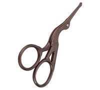 Generic Tijeras de Diseño de Grúa Retro con Hoja de Alta Dureza para Cortar Papel, Coser a Mano, 3,7 Pulgadas para Proyectos de Bricolaje (Tijeras grulla cabeza redonda marrón)