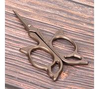 Generic Tijeras de Sastre de Estilo Antiguo, Minitijeras de Hilo Retro Chapadas en Oro para Accesorios de Bordado y Costura, 1 ud. (BROWN)