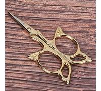 Generic Tijeras de Sastre de Estilo Antiguo, Minitijeras de Hilo Retro Chapadas en Oro para Accesorios de Bordado y Costura, 1 ud. (GOLD)