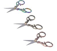 Generic Tijeras para Manualidades, Suministros de Costura Antiguos, Sastre, Bronce, Latón y Color Ti para Marinero, Modelado de Cejas, Larga Vida útil, Juego de 3 uds.