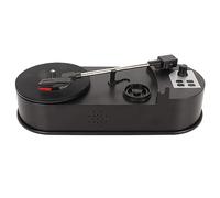 Generic Tocadiscos Retro Convertidor USB a MP3 Portátil para Entusiastas de la Música, Plug and Play, Salida de Canal Izquierdo y Derecho L R, Material ABS Negro