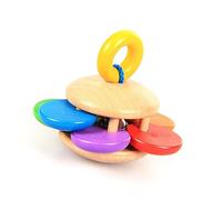 Generic Tomar el Juguete de Sonajero, el Sonajero para Bebés Fácilmente Empuñadura Manual de Madera Maciza Capacidad de Coordinación de Cultivo Colorido para Bebés para la Educación Temprana (forma