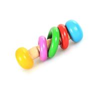 Generic Tomar el Juguete de Sonajero, el Sonajero para Bebés Fácilmente Empuñadura Manual de Madera Maciza Capacidad de Coordinación de Cultivo Colorido para Bebés para la Educación Temprana (Forma