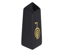Generic Tower Crystal Stones Wand Translucente Transparent Quadon Rock Stone Columna para Yoga, Tablas de Utilidad (Obsidiana)
