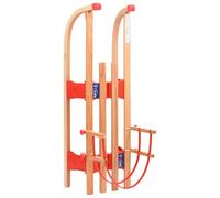 Generic Trineo de nieve plegable con respaldo, madera de 46.9 ", ligero, viaje suave para niños con cuerda, fácil de plegar y almacenar