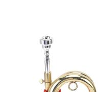 Generic Trompeta de Caballería de Corneta de Latón, Dorado Chapado con Trenzado Rojo, Sonido Brillante para Campamento de Verano y Banda Escolar