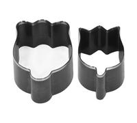 Generic Troquelador de Cuero Duradero con Forma de Flor para Elaboración Rápida en Material de Acero de Aleación, Paquete de 2, 48 Mm, 58 Mm