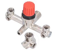 Generic Tubo de Interruptor de Compresor de Aire, Válvula de Salida Doble de Presión Estable, Accesorio de Válvula de Metal para Respuesta Rápida