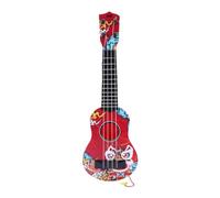 Generic Ukulele Infantil Juguete Musical Cuatro Cuerdas Instrumento Clásico Educativo Material Resistente Adecuado para Niños Preescolares Aprendizaje, Rojo