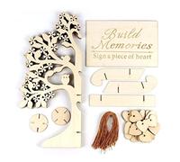 Generic una Atmósfera de Amor con un Libro de Visitas con Marco de árbol de madera: Registro de Invitados de Boda Rústico único para Ocasiones Especiales y Decoración del Hogar (Todo el juego)