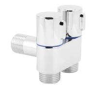 Generic Válvula de ángulo, 1 en 2 Válvula de Control Dual, G1/2 Válvulas de Parada de Latón de Servicio Pesado para Accesorios del Grifo del Rociador de la Ducha (Electrochapado)