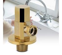 Generic Válvula de ángulo de Agua Latón Dorado Resistente a la Oxidación Fácil Operación Rosca Extendida para Uso en Baños Rosca de 1/2"