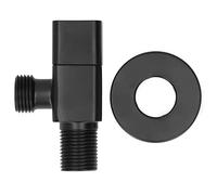 Generic Válvula de ángulo Mezcladora Válvula de Parada de Agua Alto Rendimiento de Sellado para Baño Inodoro G1/2 Grifo Negro Cocina/balcón