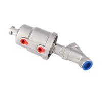 Generic Válvula de ángulo Neumática de Acero Inoxidable Válvula de Accionada por Rosca Hembra Dn20 de 3/4 Pulgadas para Sistemas Industriales, Compatible con Accesorios Npt Estándar (1/2" DN15)