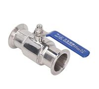 Generic Válvula de Bola de Acero Inoxidable 304, Válvula de Mandril de Apertura Rápida para Control Eficiente del Flujo de Agua en Industrias Lácteas y Químicas, Diseño Sanitario, 1 Unidad (DE 63 mm)