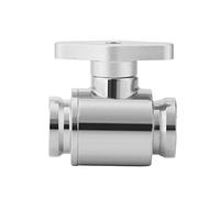 Generic Válvula de Bola de Agua G1/4 Válvula de Enfriamiento de Latón Niquelado Duradera con para de Enfriamiento de Agua de Computadora Plata Negro 37 Mm (Interruptor de plata)