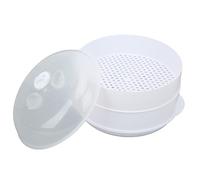 Generic Vaporizadores para Microondas Transparentes con Tapa, Fácil Acceso, Resistente a la Deformación, para Cocinar en Casa, Plástico PP, Tamaño Mediano (Capa doble mediana)