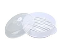 Generic Vaporizadores para Microondas Transparentes con Tapa, Fácil Acceso, Resistente a la Deformación, para Cocinar en Casa, Plástico PP, Tamaño Mediano (Gran capa única)
