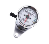 Generic Velocímetro Digital Dual Universal para Motocicleta para Lectura Precisa de Datos, Luz LED Indicadora, para Todas las Motocicletas DC 12 V (SILVER)