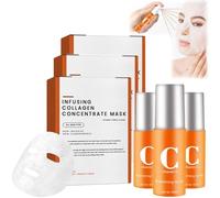 Generic Velouria Collagen Mask, Velouria Collagen Mask Kit Mask + Spray,Película facial de colágeno soluble,Velouria Infusing Collagen Mask,Suaviza las líneas de expresión (3Set)