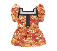 Generic Vestidos de verano de calabaza de otoño para perros pequeños y niñas, divertido traje de Acción de Gracias, ultra suave, cómodo, vestido de princesa para cachorros, disfraz de moda para niñas