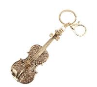 Generic Violin Keychain Rhinestone Key Ring Music Instrument Accesorio de Moda para Teclas Aleación de Zinc Drinestone 1 PC Birthday (PINK)