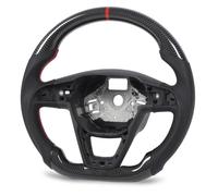 Generic Volante de Carreras de Fibra de Carbono con Costuras Rojas para SEAT 5F 6F, Volante Deportivo Tipo D para una Experiencia de Conducción Lujosa