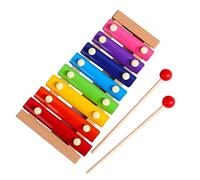 Generic Xilófono de Madera Colorido para Niños para Educación Musical y Entretenimiento, Glockenspiel de 8 Tonos para Niños, Material de Primera Calidad, Seguro para Jugar, Regalo Ideal para (madera