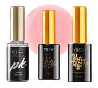 Generic Yoshi Kit de cuidado de uñas: base de ácido, base de fibra y base de fibra, 10 ml cada uno, ideal para manicura en gel UV