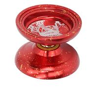 Generic Yoyo de Aleación de Aluminio, Resistente a los Golpes, Yoyo Avanzado Que No Responde con Guante para Entrenamiento de Trucos, 2,2" (Rojo)
