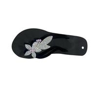 Generic zapatillas para andar hombre 2024 Verano house slippers for women Beach Leaf Bright Diamond Rhinestones Sandals Shoes Fashion Flip-flop Platform Sandal Shoe Z-099 White 7.5