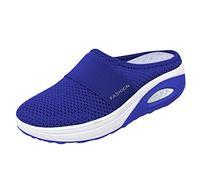 Generic - Zapatos de cojín ortopédicos para caminar con soporte para el arco del pie, sin cordones, para caminar al aire libre, para mujer, azul, 37 EU