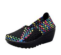 Generic11 Zapatos de Plataforma para Mujer, Tejidos Coloridos, Zapatos Gruesos, Transpirables, Ligeros, Antideslizantes, Zapatos Casuales para el Trabajo Diario
