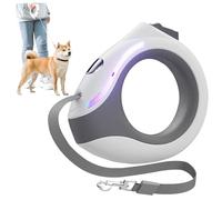 Genérica Correa Retráctil Para Perros 300 cm Blanca con Linterna Recargable Mango Ergonómico Redondo Correa de Perro con Cerradura Segura y Resistente