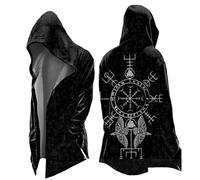 Genérica ropa medieval para hombre, disfraz de vikingo, sudadera con capucha mitología de Odín, chaqueta otoño-invierno, sudadera escandinava, capa, gótica, chaqueta para el tiempo libre, para cosplay