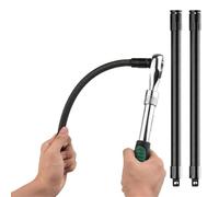 Genérico 1/2 Flexible Shaft Extension Extender Torque Socket, Heavy-Duty Universal Socket Wrench Accessory For Tight, Awkward, Or Hard-To-Reach Fastening Tasks (2Pcs)