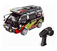 Genérico 1/24 Escala RC Modelo de Coche, 2.4G 4WD Off-Road Cepillado Vehículo de Control Remoto con luz LED y Velocidad Variable, Wagon Coche de Juguete para Adultos,Negro