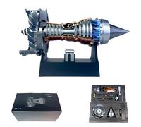 Genérico 1/25 Simulation Aircraft Turbojet Engine Rotatable Model, Turbofan Engine Model, Adjustable Speed Tr900 Aircraft Turbojet Models with Light, for Mechanical Lover (Assembly Version*Blue)