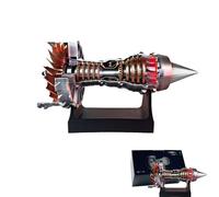 Genérico 1/25 TR900 Turbofan Engine Model - 3D Printed 11in Aircraft Turbojet with LED Light, Adjustable Speed & Rotatable Parts Aviation Gift for Adults (Red Tail Flame Finished)