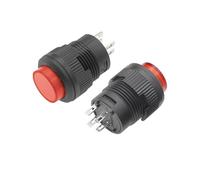 Genérico 1/3/5 Uds. Interruptor de botón momentáneo/enganche automático de 16MM con iluminación LED de 5 colores R16-503 de 4 pines/AD R16-503/BD(4Pin Red light,Self locking,1PCS)