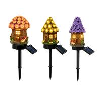 Genérico 1/3/6 Pcs Solar Fairy-Tale Mushroom Cottage Garden Light, Waterproof Led Mushroom Solar Lights Outdoor With Stake, Outdoor Landscape Pathway Light, for Lawn, Walkway, Patio, Yard (3PCS-B)