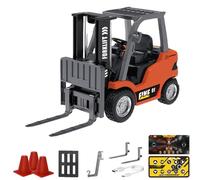 Genérico 1/64 Mini RC Forklift, Remote Control Forklift for Adults, Real Simulation Lifting with Removable Hook and Metal Fork, Bluetooth Remote App Control, for Car Enthusiasts (1pcs,Orange)