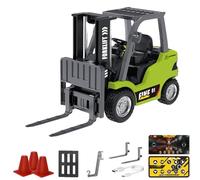 Genérico 1/64 Mini RC Forklift, Remote Control Forklift for Adults, Real Simulation Lifting with Removable Hook and Metal Fork, Bluetooth Remote App Control, for Car Enthusiasts (1pcs,Green)