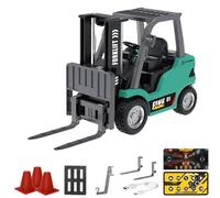 Genérico 1/64 Mini RC Forklift, Remote Control Forklift for Adults, Real Simulation Lifting with Removable Hook and Metal Fork, Bluetooth Remote App Control, for Car Enthusiasts (1pcs,Lake Blue)
