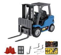 Genérico 1/64 Mini RC Forklift, Remote Control Forklift for Adults, Real Simulation Lifting with Removable Hook and Metal Fork, Bluetooth Remote App Control, for Car Enthusiasts (1pcs,Blue)
