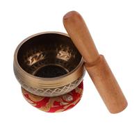 Genérico 1 Juego Cuenco budista de Nepal creer campana de mano bol Instrumentos musicales de gong repicar zen cuenco Cuenco decorativo de budismo accesorios para tazones caoba