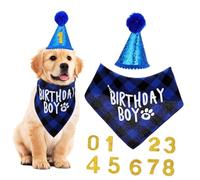 Genérico 1 Juego De Suministros para Fiesta De Cumpleaños De Perro Sombreros De Cumpleaños para Perros Sombrero De Fiesta para Perros Bandana De Cumpleaños para Perros Disfraz De Perro