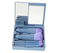Genérico 1 Juego Juego De Brochas De Maquillaje Portátil. 2025 Encantos Amuletos Para Hacer Joyas Accesorios Para Andador Encantos De Estilo Vintage Borla Máscaras Felpa Plástico Sky-blue