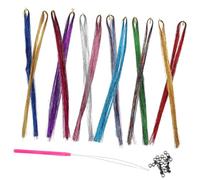 Genérico 1 Juego kit de tracción para el cabello hair extensions pelucas de colores destacados coleteros neto postizo de pelo falso kit de oropel de pelo de hada pelo de oropel la mascota